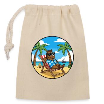 Cool Horse Beach Vacation Summer Vibes - Verschließbarer Geschenkbeutel aus Baumwolle (14x20cm) - Natur - Vorne