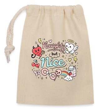 Naughty But Nice Cheeky Doodle Statement - Closable cotton gift bag (14x20cm) - nature - Front