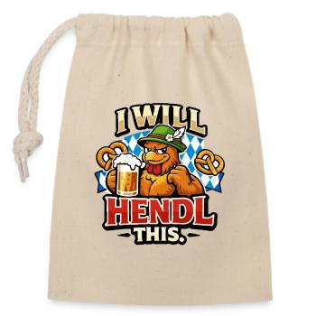 I Will Hendl This Lustiges Wortspiel Bayern - Closable cotton gift bag (14x20cm) - nature - Front