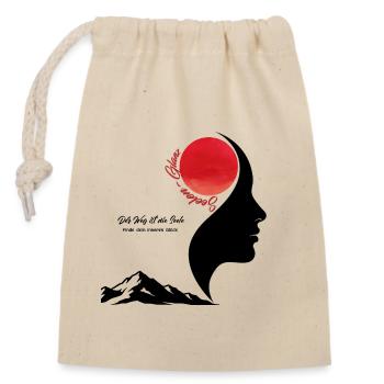 Silhouette Soleil-Lune avec Orbe Rouge - Sac cadeau en coton avec cordon (14 x 20 cm) - nature - Devant