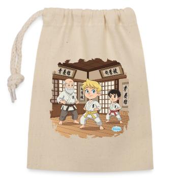 Bouno im Karate - Kleiner Kampfsportler - Verschließbarer Geschenkbeutel aus Baumwolle (14x20cm) - Natur - Vorne