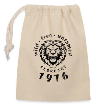 Sauvages, libres et indomptés depuis 02/1976 - Sac cadeau en coton avec cordon (14 x 20 cm) - nature - Devant