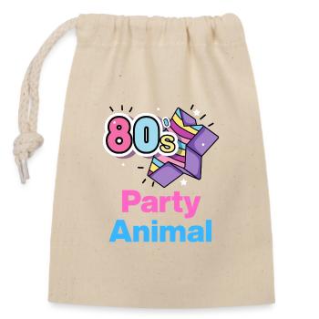 80s Party, Animal – Neon Wild! - Closable cotton gift bag (14x20cm) - nature - Front