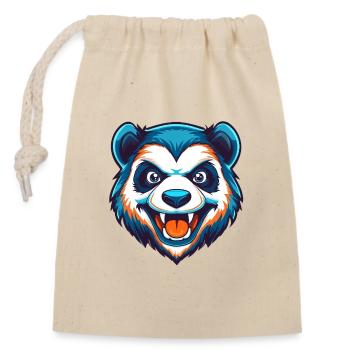 Savage Panda Esports Maskottchen-Logo - Verschließbarer Geschenkbeutel aus Baumwolle (14x20cm) - Natur - Vorne