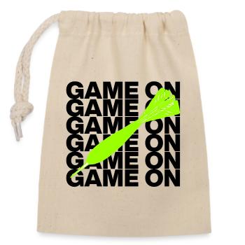 Game On: Dart Attack! ONEHUNDRETEIGHTY, arrow green - Closable cotton gift bag (14x20cm) - nature - Front