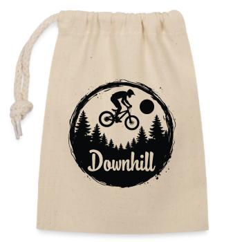 Downhill Mountain Bike Adventure in the Forest - Closable cotton gift bag (14x20cm) - nature - Front