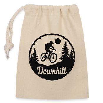 Downhill Mountain Bike Adventure in the Forest - Closable cotton gift bag (14x20cm) - nature - Front