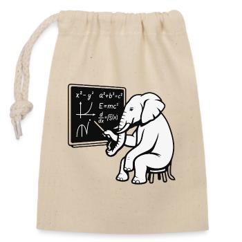 Professeur Éléphant - Sac cadeau en coton avec cordon (14 x 20 cm) - nature - Devant