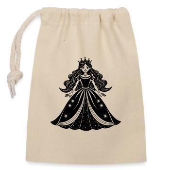 princesse - Sac cadeau en coton avec cordon (14 x 20 cm) - nature - Devant
