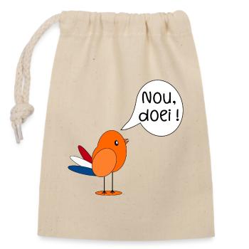 Well bye - Closable cotton gift bag (14x20cm) - nature - Front