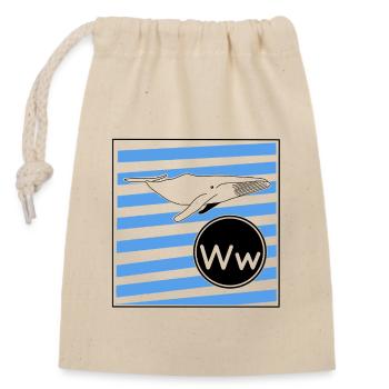 W for Whale - Closable cotton gift bag (14x20cm) - nature - Front