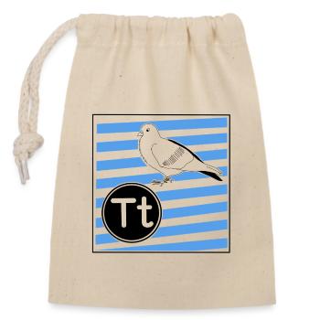 T pour Colombe - Sac cadeau en coton avec cordon (14 x 20 cm) - nature - Devant
