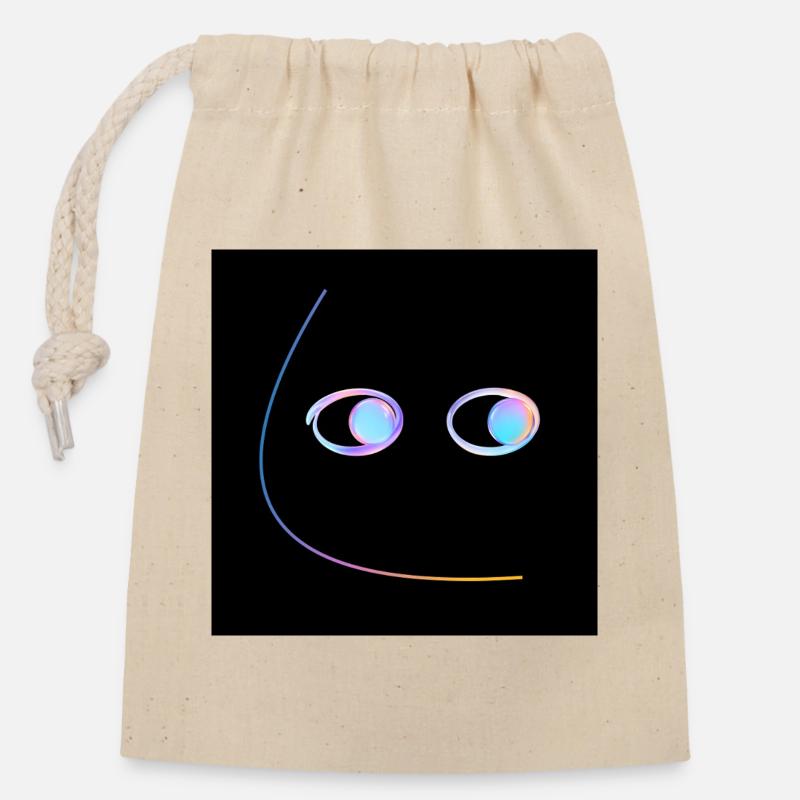 Seite Eye_Neon - Verschließbarer Geschenkbeutel aus Baumwolle (14x20cm) - Natur