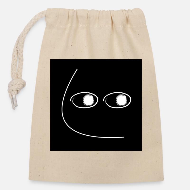 Side Eye_Blk/Wht - Closable cotton gift bag (14x20cm) - nature