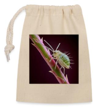 Green Aphid Macro – Exotic Insect Design - Closable cotton gift bag (14x20cm) - nature - Front