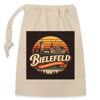 Bielefeld Merge – BUSE en design urbain - Sac cadeau en coton avec cordon (14 x 20 cm) - nature - Devant