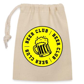 Bier Club Verein Saufen - Verschließbarer Geschenkbeutel aus Baumwolle (14x20cm) - Natur - Vorne