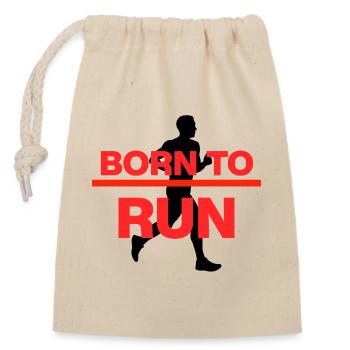 NÉS POUR COURIR – POUVOIR DE POURRITURE ! - Sac cadeau en coton avec cordon (14 x 20 cm) - nature - Devant