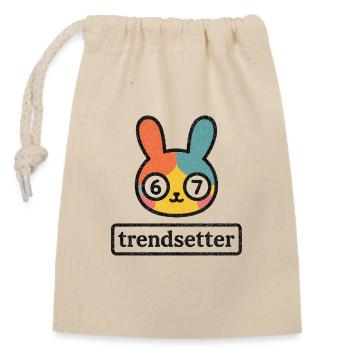 Bunny 67 : Créateur de tendances - Sac cadeau en coton avec cordon (14 x 20 cm) - nature - Devant