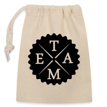 Team - Closable cotton gift bag (14x20cm) - nature - Front
