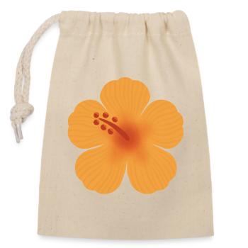 Floraison d’hibiscus orange - Sac cadeau en coton avec cordon (14 x 20 cm) - nature - Devant