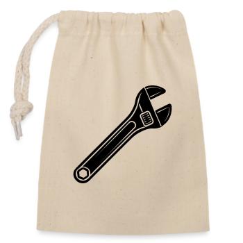 Adjustable wrench - Closable cotton gift bag (14x20cm) - nature - Front