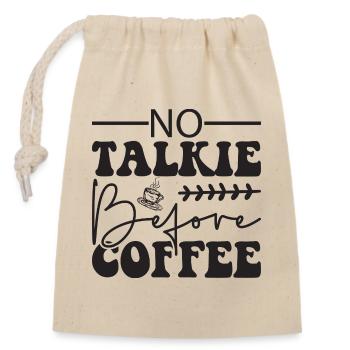 I don't say I love coffee - Closable cotton gift bag (14x20cm) - nature - Front