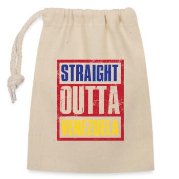 Straight outta Venezuela - Verschließbarer Geschenkbeutel aus Baumwolle (14x20cm) - Natur - Vorne
