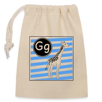 G pour girafe - Sac cadeau en coton avec cordon (14 x 20 cm) - nature - Devant
