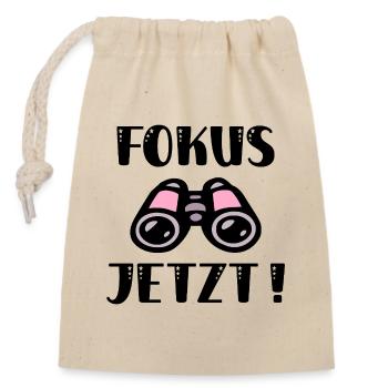 Binoculars Focus - Closable cotton gift bag (14x20cm) - nature - Front