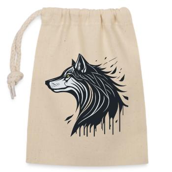 Loup spectral  - Sac cadeau en coton avec cordon (14 x 20 cm) - nature - Devant