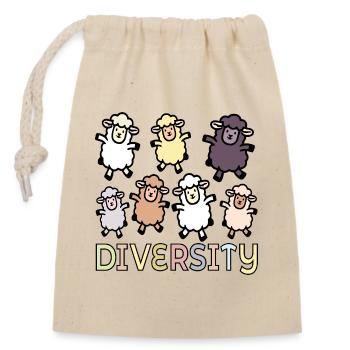 Diversity Sheep Inclusion - Closable cotton gift bag (14x20cm) - nature - Front