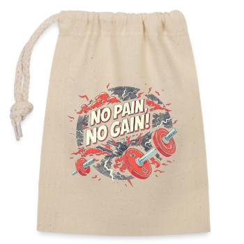 Pas de douleur Pas de gain Salle de sport Motivation Fitness Entraînement Shi - Sac cadeau en coton avec cordon (14 x 20 cm) - nature - Devant