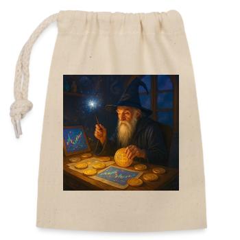 Crypto Wizard of Market Charts Wandalu Vuhs - Closable cotton gift bag (14x20cm) - nature - Front