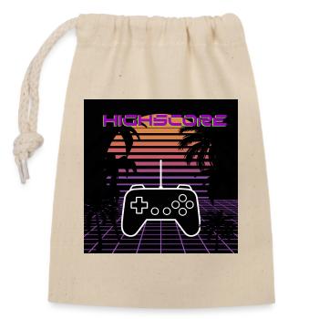 High Score - Closable cotton gift bag (14x20cm) - nature - Front