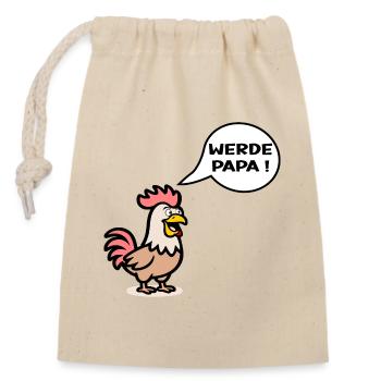 Papa Farmer - Chicken Farmer - Closable cotton gift bag (14x20cm) - nature - Front