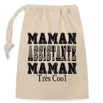 Mama Assistentin Mama Sehr cool - Verschließbarer Geschenkbeutel aus Baumwolle (14x20cm) - Natur - Vorne