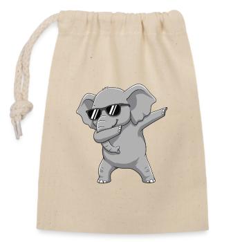 Cool Dabbing Elephant Sonnenbrille Cartoon-Kunst - Verschließbarer Geschenkbeutel aus Baumwolle (14x20cm) - Natur - Vorne