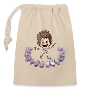 Macaron Dancing Girl - Closable cotton gift bag (14x20cm) - nature - Front