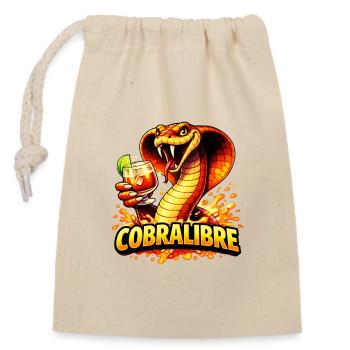 Kobra Cocktail Illustration Cobra Libre - Verschließbarer Geschenkbeutel aus Baumwolle (14x20cm) - Natur - Vorne