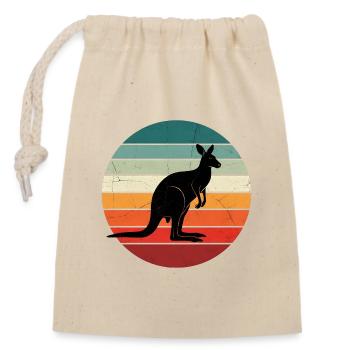 Känguru Retro Sonnenuntergang - Verschließbarer Geschenkbeutel aus Baumwolle (14x20cm) - Natur - Vorne