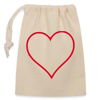 Saint-Valentin cœur rouge, st.valentin - Sac cadeau en coton avec cordon (14 x 20 cm) - nature - Devant