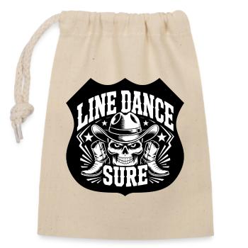 Line Dance Skull Western - Closable cotton gift bag (14x20cm) - nature - Front
