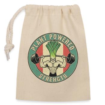 Strong Leek Weightlifting Design Fitness Vegan - Sac cadeau en coton avec cordon (14 x 20 cm) - nature - Devant