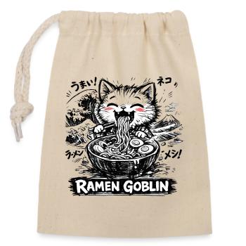 Katzen Ramen Nudel Japaner Anime Manga Kawaii - Verschließbarer Geschenkbeutel aus Baumwolle (14x20cm) - Natur - Vorne