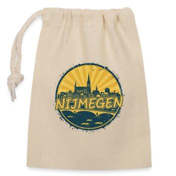 Badge Rétro Sunset Skyline de la ville de Nimègue - Sac cadeau en coton avec cordon (14 x 20 cm) - nature - Devant