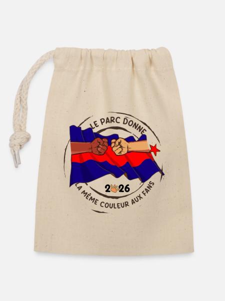 Le_Parc_donne_la_meme_couleur_aux_fans - Closable cotton gift bag (14x20cm) - nature