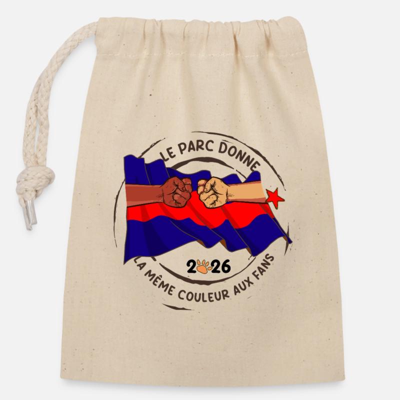 Le_Parc_donne_la_meme_couleur_aux_fans - Closable cotton gift bag (14x20cm) - nature