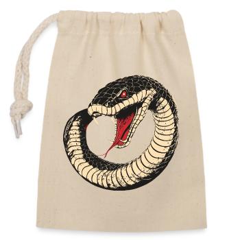 Snake - Closable cotton gift bag (14x20cm) - nature - Front