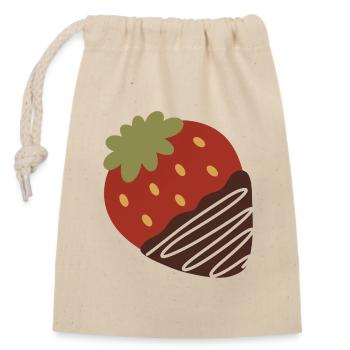 Strawberry Dipped in Chocolate - Closable cotton gift bag (14x20cm) - nature - Front